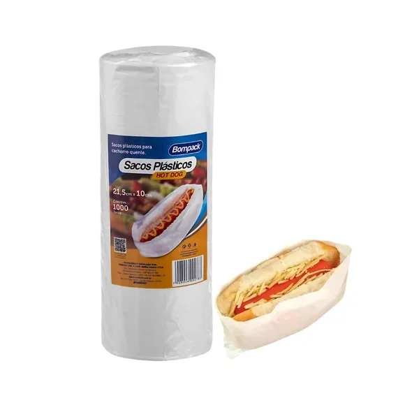 SACO HOT DOG PLAST BOMPACK 21,5X10 C/100