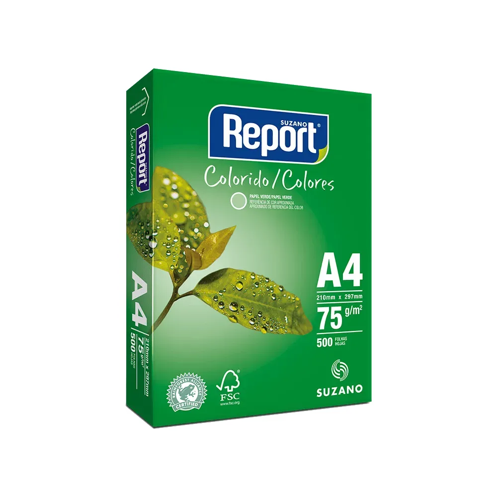 PAPEL A4 REPORT VERDE A4 C/500