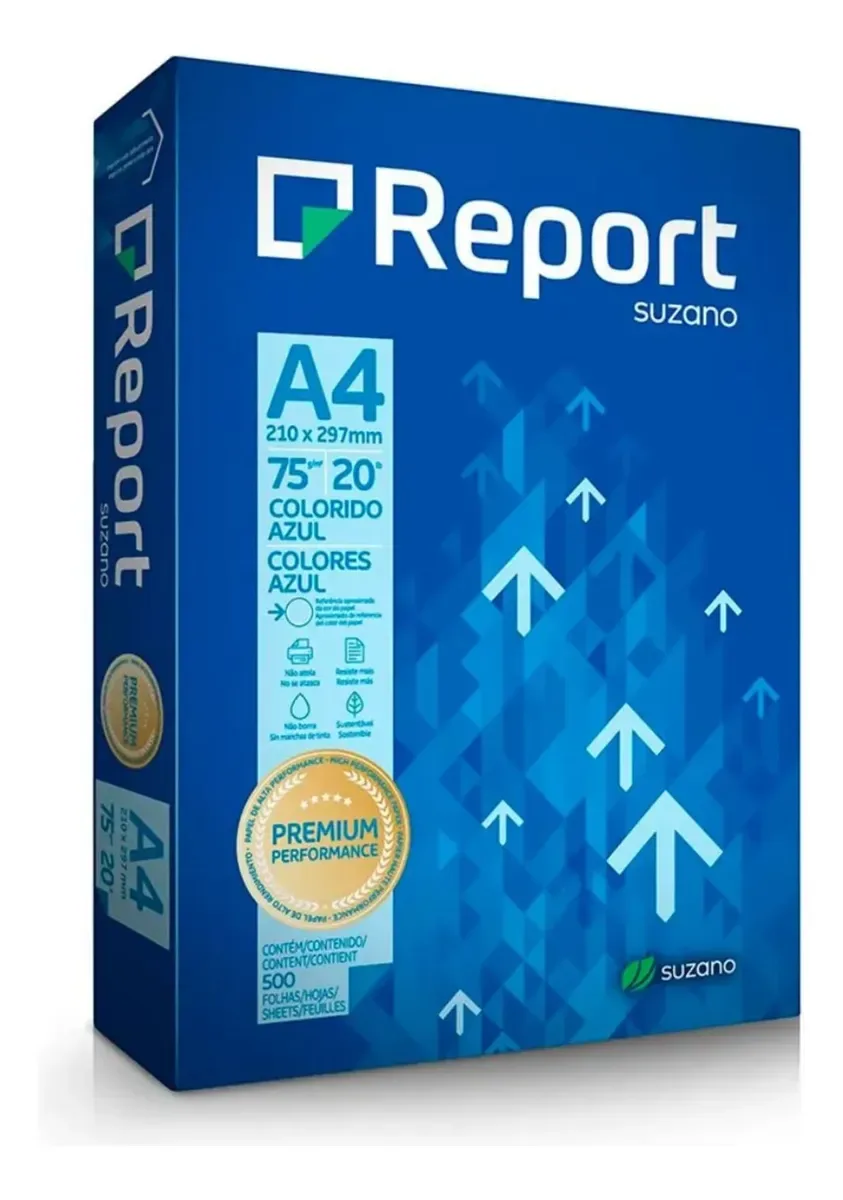 PAPEL A4 REPORT AZUL A4 C/500