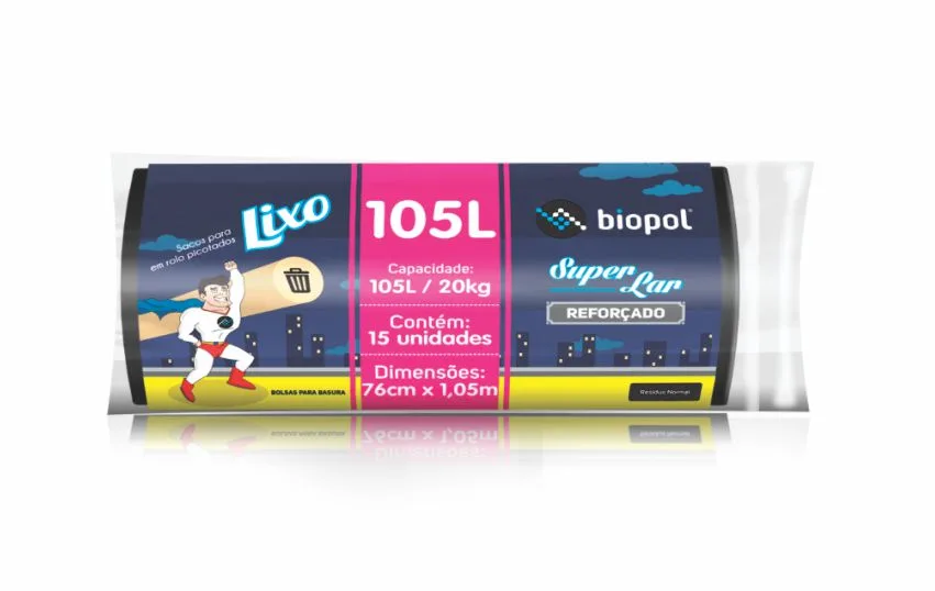 SACO DE LIXO ROLO SUPER LAR 105LTS C/15