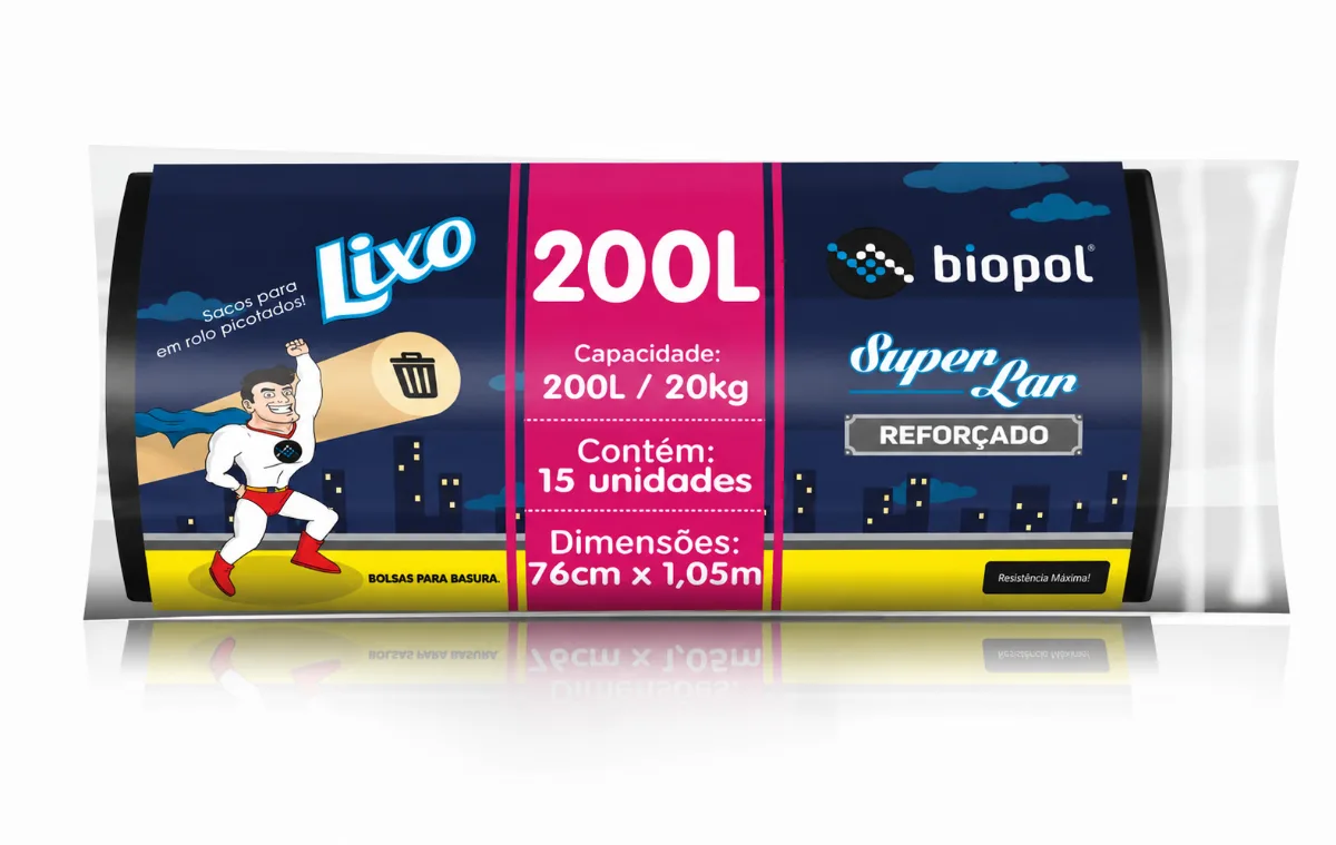 SACO DE LIXO ROLO SUPER LAR 200LTS C/10