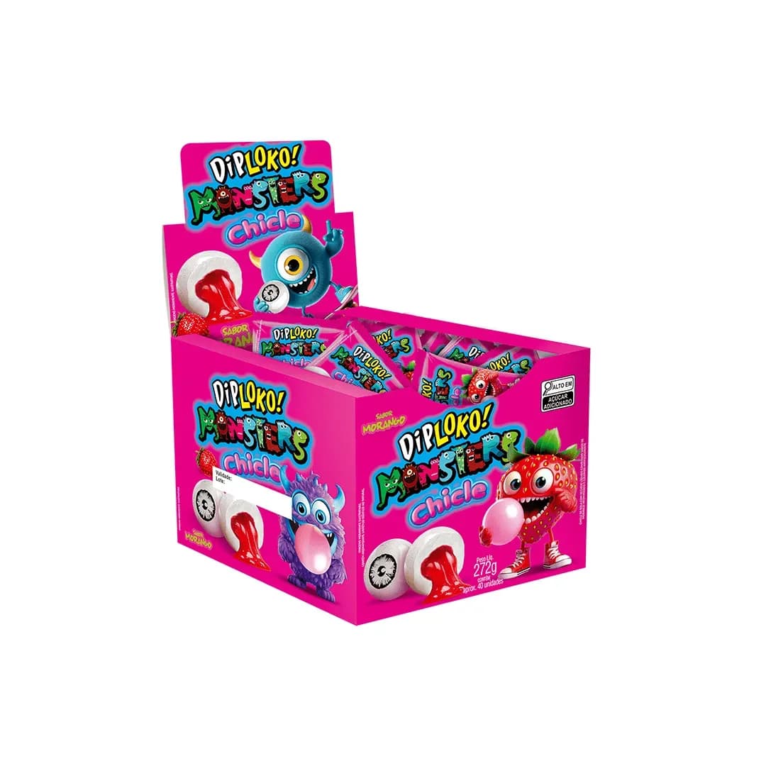 DIP LOKO CHICLE MONSTER MORANGO 272G