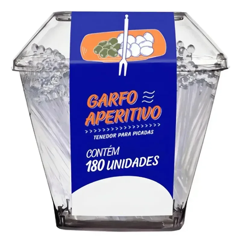 GARFO APERITIVO CRISTAL STRAWPLST C/180