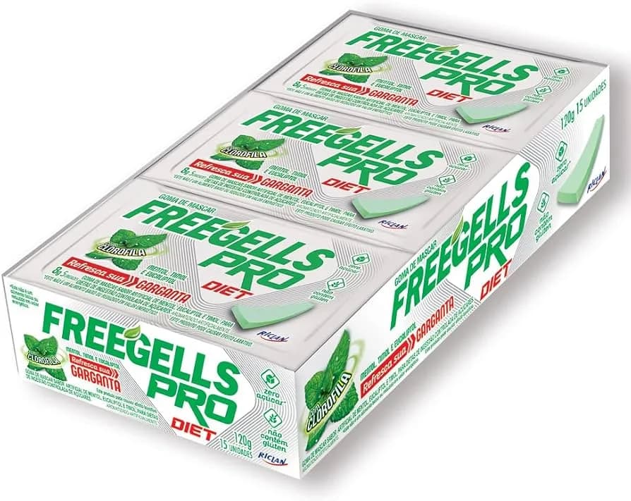 CHICLE FREEG GUM PRO DIET MENTA 120G C/15