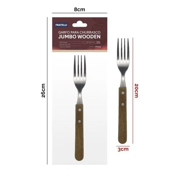 GARFO P/ CHURRASCO JUMBO MADEIRA