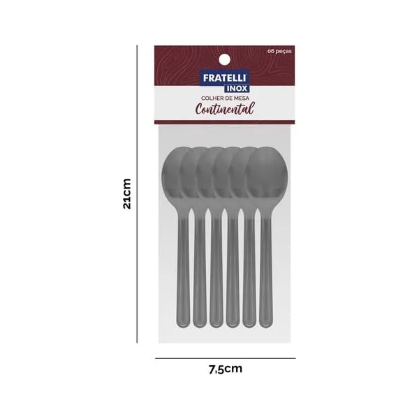 KIT COLHER DE MESA CONTINENTAL INOX C/6