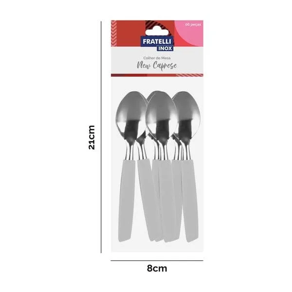 KIT COLHER MESA CAPRESE CINZA C/6