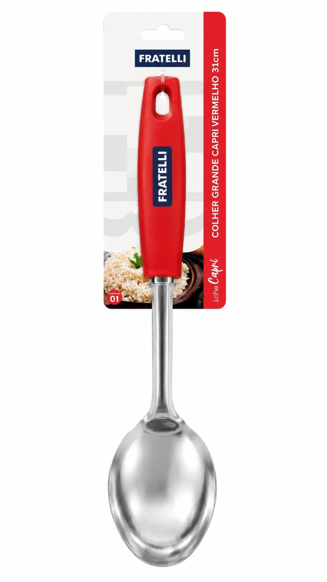 COLHER GRANDE CAPRI VERMELHO 31CM