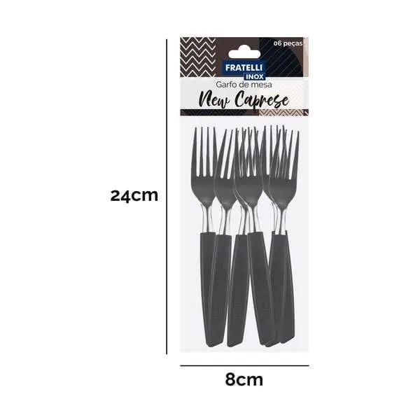 kit GARFO MESA CAPRESE PRETO C/6
