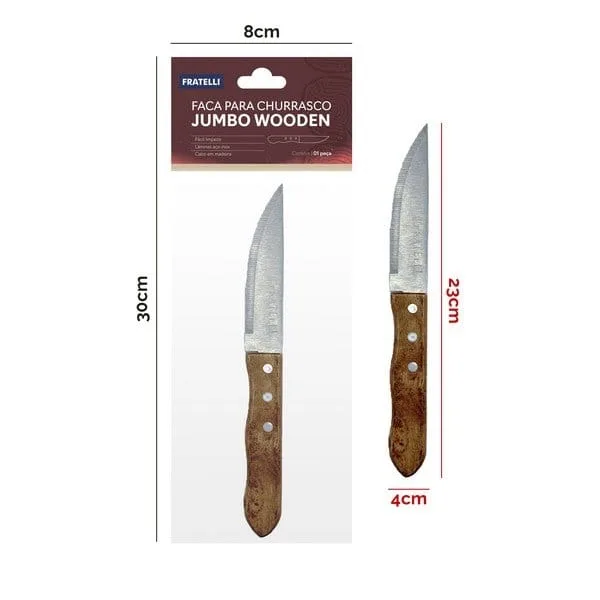 FACA CHURRASCO JUMBO MADEIRA