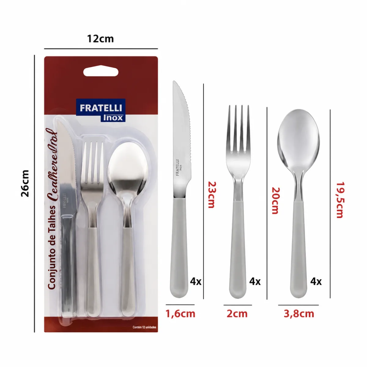 KIT TALHER CONTINENTAL INOX C/12