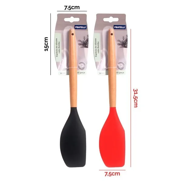 ESPATULA SILICONE CABO BAMBU 31,5CM