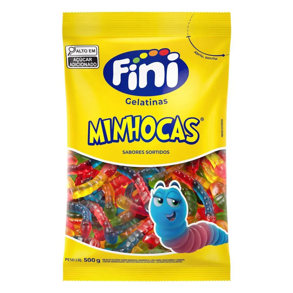 GOMA GELAT FINI MINHOCAS SORT 500G