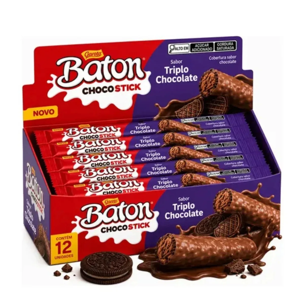 BOMBOM GAROTO CHOCO STICK TRI CHOC 312GR