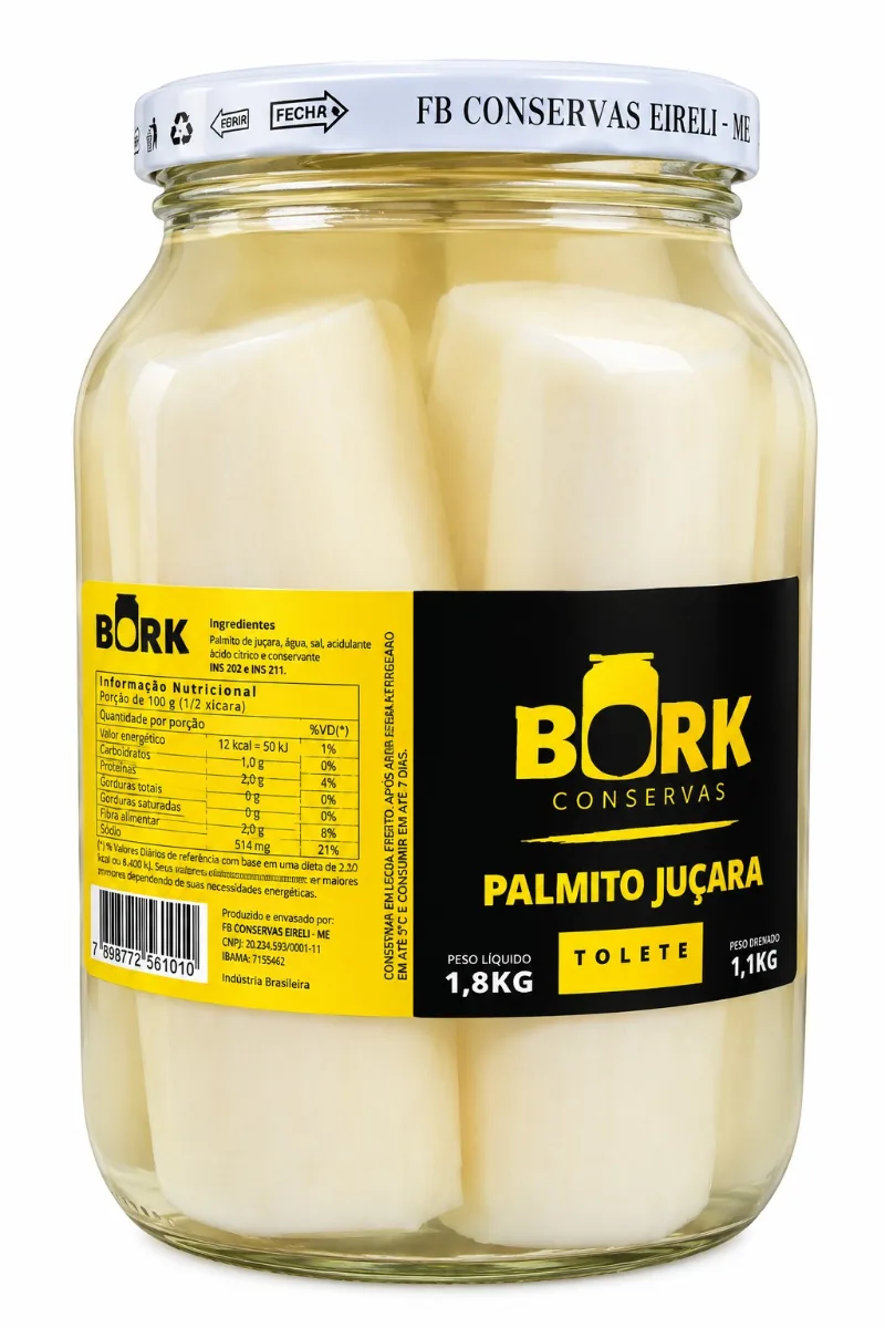 CONS PALMITO JUCARA TOLETE 1,8KG