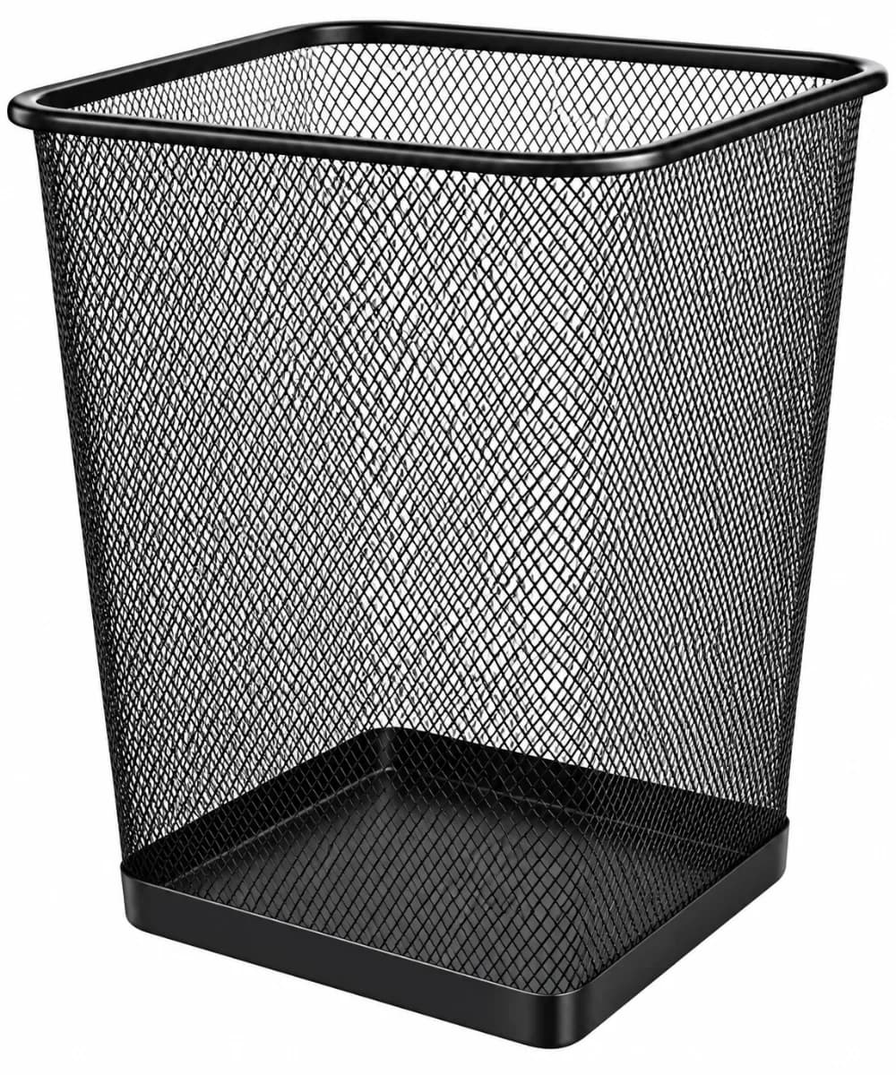 CESTO LIXO METAL QUADRADO 15L PRETO NOBRE