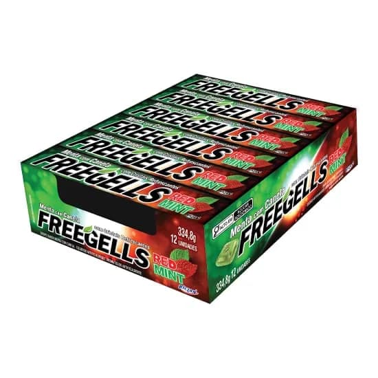 FREEGELLS RED MINT MENTA CANELA 334,8G C/12