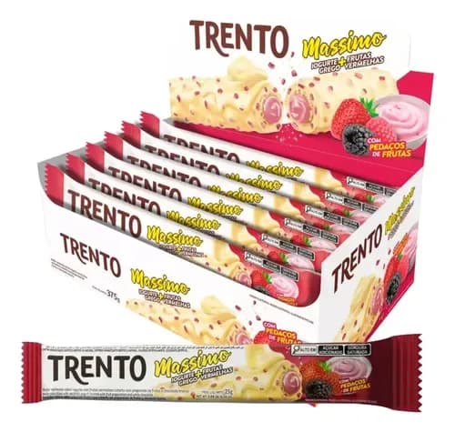CHOC, TRENTO MASSIMO IOG FRUT VERMELHA 15X25G