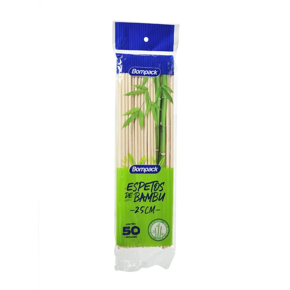 ESPETO DE BAMBU BOMPACK 25CM C/50UN