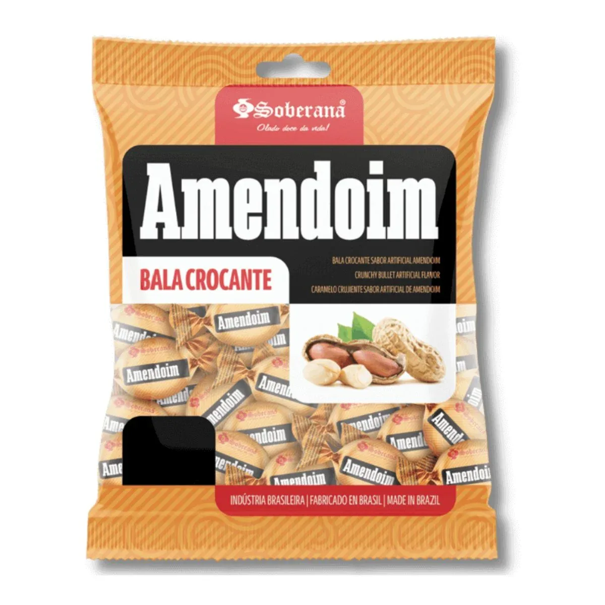 BALA SOBERANA AMENDOIM CROC 500GR