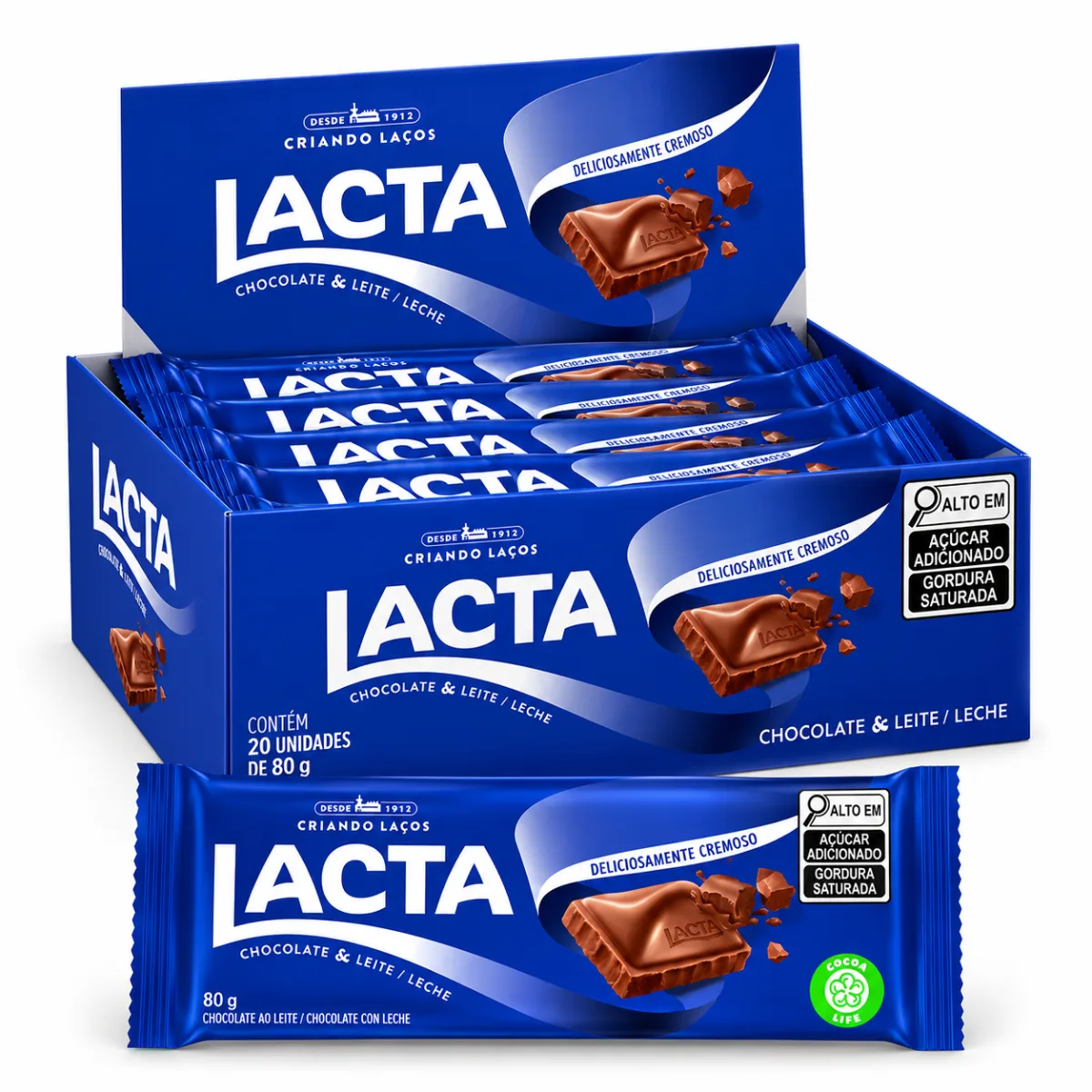 BARRA LACTA AO LEITE 17X80G