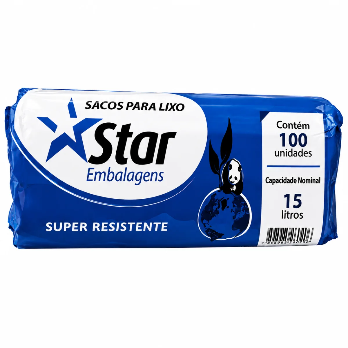 SACO DE LIXO ROLO STAR AZUL 15L C/100