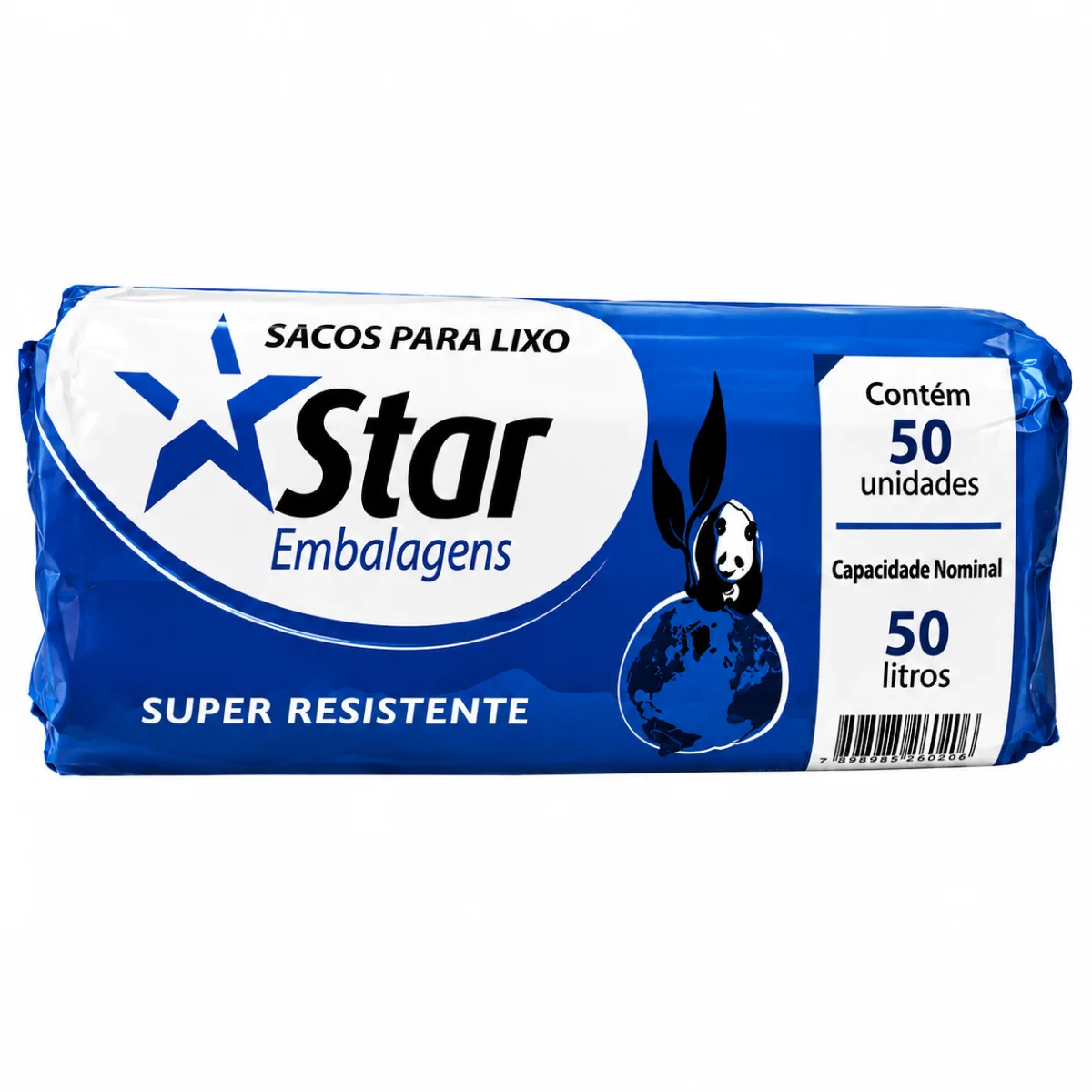 SACO DE LIXO ROLO STAR AZUL 50L C/50