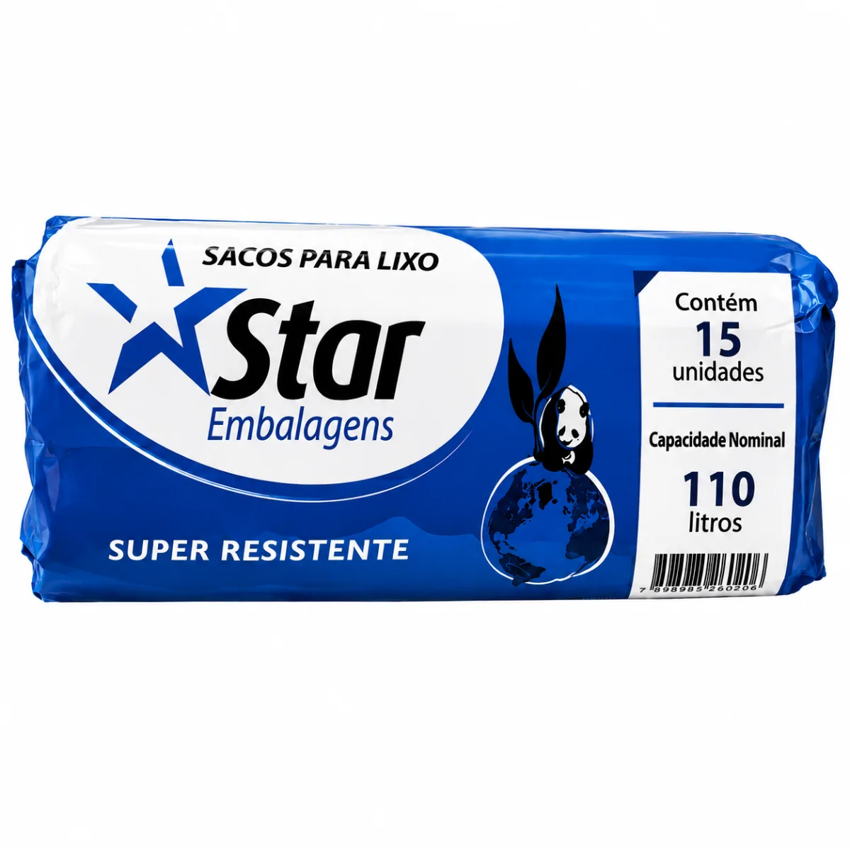 SACO DE LIXO ROLO STAR AZUL 110L C/15