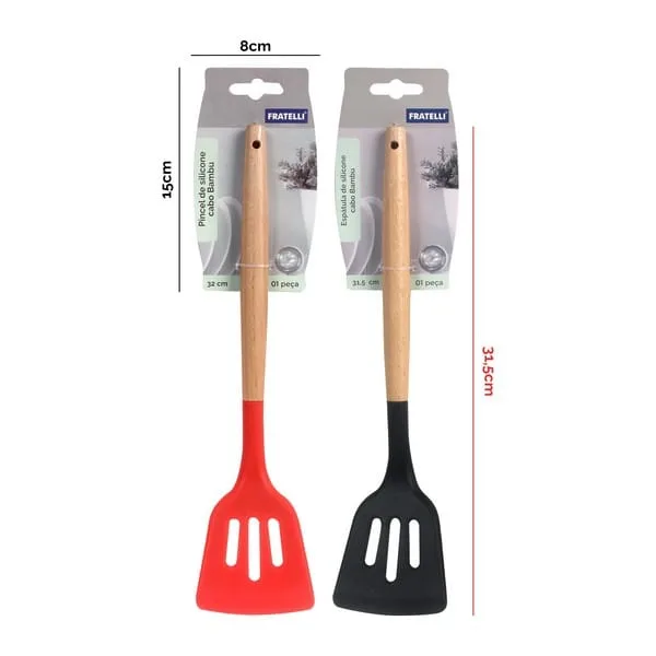 ESPATULA SILICONE CABO BAMBU 32CM